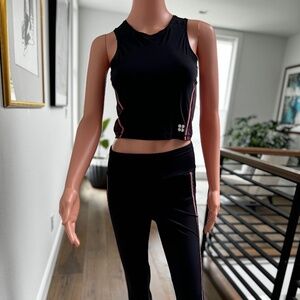 Sweaty Betty Three Pieces Size Small, leggings, crop top, cut out sleeve shirt